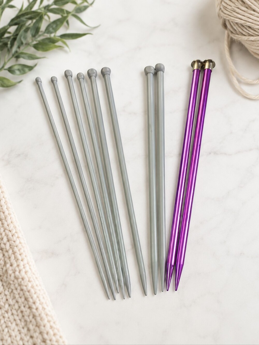 Set of 5 Knitting Needle Sets – Various Sizes